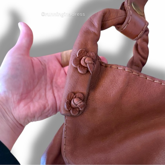 NWT Deadstock Lucky Brand Vintage Y2K Suede Leather Hobo Bag In Brown Rust RARE - Picture 6 of 15